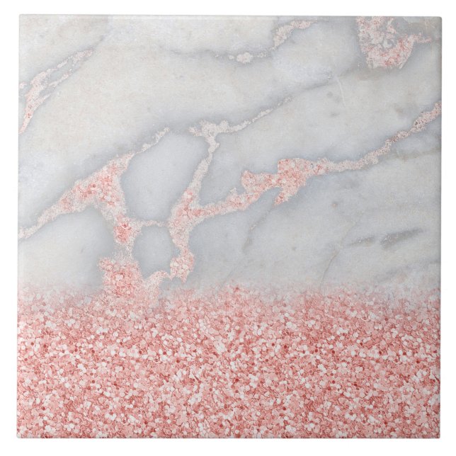 Mármore boémio Dourado do rosa Sparkly do rosa (Frente)