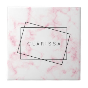 mármore branco, branco, rosa pastel moderno e ele