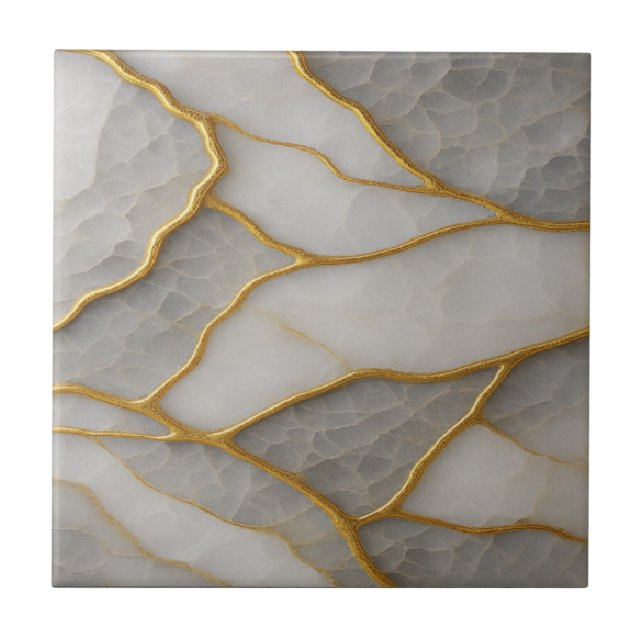 Mármore Branco e Cinza Elegante com Veias Douradas (Frente)
