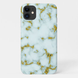 Mármore Branco e Dourado Elegante | Capinha de Tel