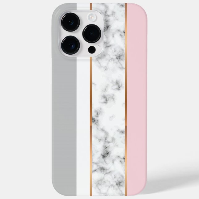 Mármore Branco Elegante Cinza Rosa Listras Dourada (Verso)