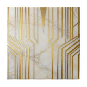 Mármore Branco Luxuoso com Padrão Geométrico Doura