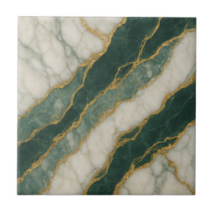 Mármore Branco Verde Luxuoso com Veias Douradas
