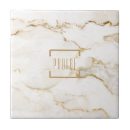 Mármore com Efeito Dourado de Nome Personalizado M