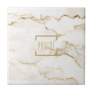 Mármore com Efeito Dourado de Nome Personalizado M