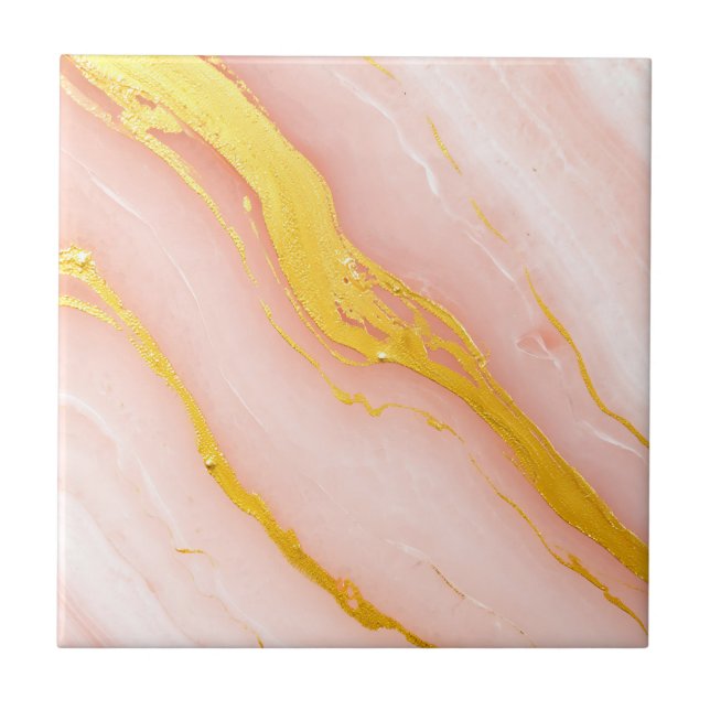 Mármore com Veios de Ouro Rosa Rubor (Frente)