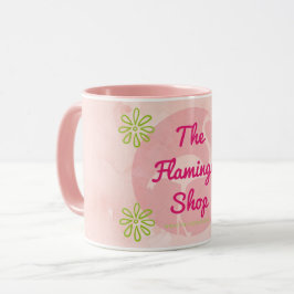 Mármore cor-de-rosa a caneca da loja do flamingo