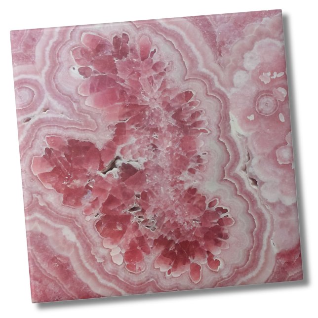 Mármore de Agato Moderno, Rosa (Trendy Stylish Modern Geode Stone Pink Ceramic Tile)
