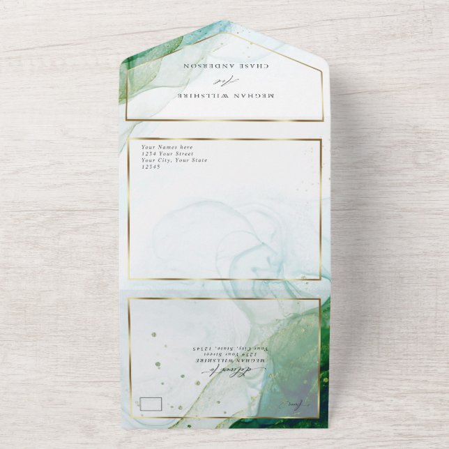 Mármore de Casamento Kelly Verde Azul Turquesa Tin (Outside)