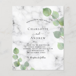 Mármore de eucalipto verde do casamento orçado