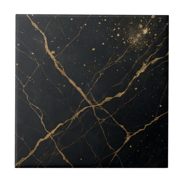 Mármore de Meia-Noite Dourado Preto e Dourado (Frente)
