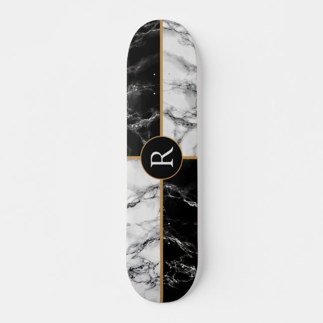Mármore de verificação preto e branco do skate mon (Frente)