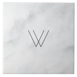 Mármore do branco do monograma