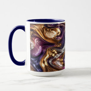 Mármore Dourado Caneca de Café da Manhã Estética