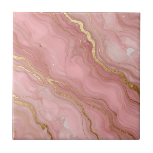 Mármore Dourado Rosa Luxo Abstrato (Frente)