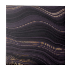 Mármore fluido de agato de ouro roxo, preto Elega