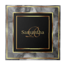 Mármore Geométrico Dourado E Cinza Preto