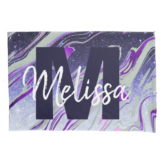 Mármore glitter roxo personalizado (Frente)