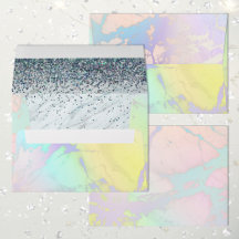 Mármore Iridescente Metálico com Glitter de Peacoc