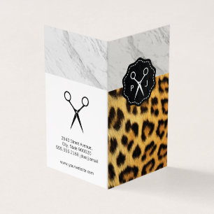 Mármore Leopard Print Stylist Cartão de visita