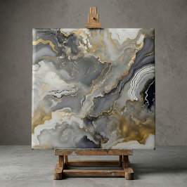 Mármore Líquido Agata Cinza e Dourado Elegante