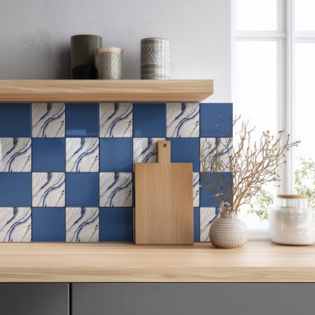 Mármore Minimalista Branco e Azul Moderno (Criador carregado)