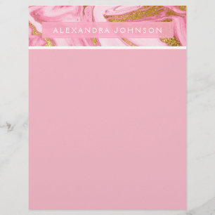 Mármore moderno quente de rosa, branca e Dourado