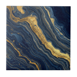 Mármore Natural Navy & Gold – Azulejo Cerâmico de