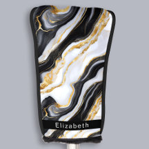 Mármore Personalizado Preto Branco Dourado Moderno