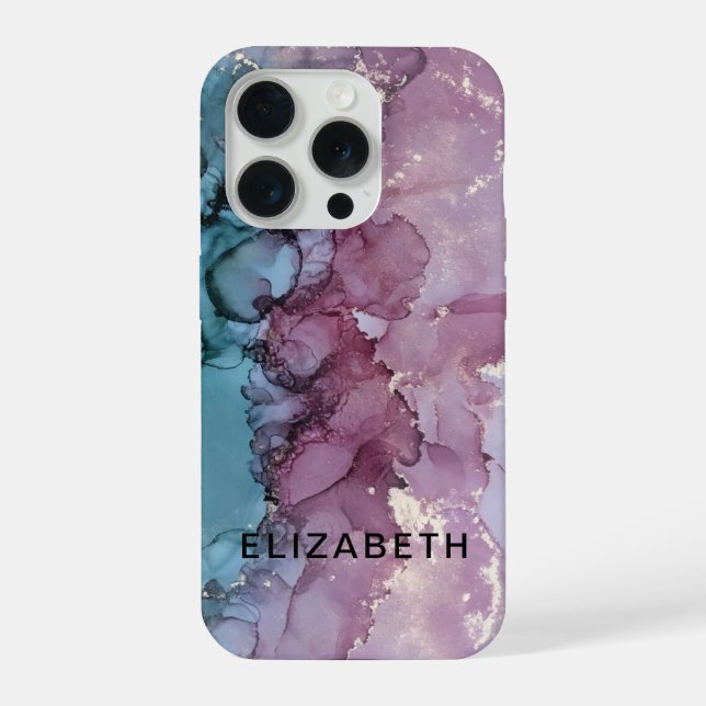 mármore personalizado rosa empoeirado e azul doura (Verso)