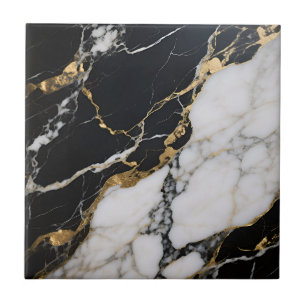 Mármore Preto Dourado Veias Luxo Abstrato