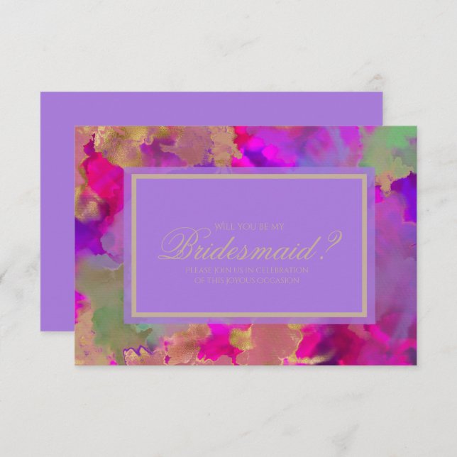 Mármore rosa, roxo, convites para tinta dourada (Frente/Verso)