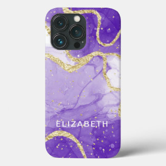 mármore roxo e dourado glitter personalizado