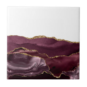 Mármore Vermelho Vinho Ágata Dourado Brilho Glam E