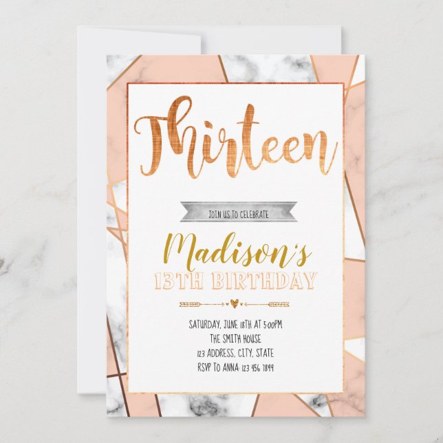 Marmoreie o 13o convite do aniversário (Frente)