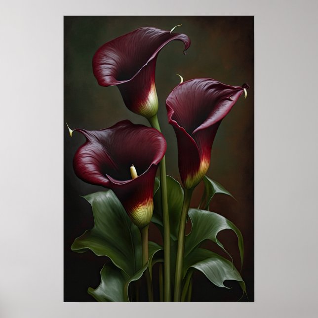 Maroon Calla Lily Lily Flower Art Poster (Frente)