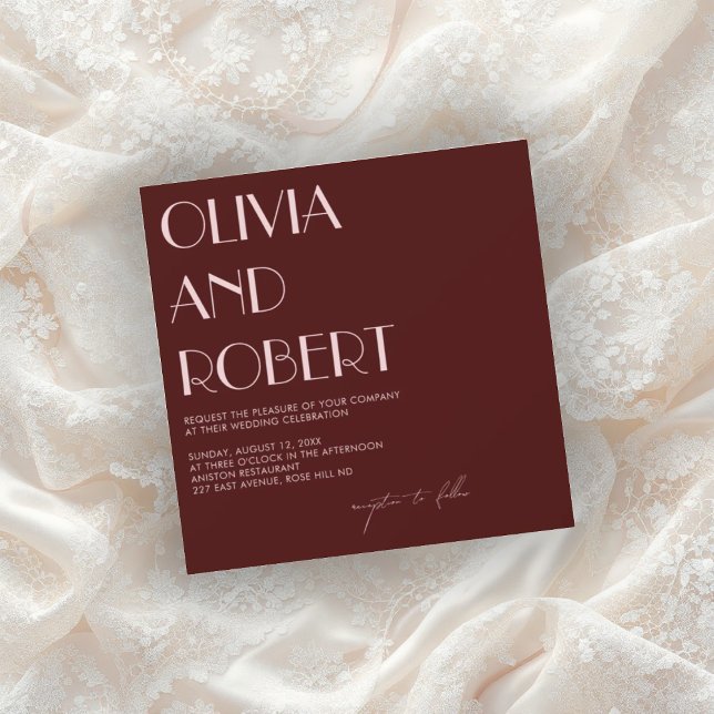 Maroon e convite estético rosa pálido (Criador carregado)
