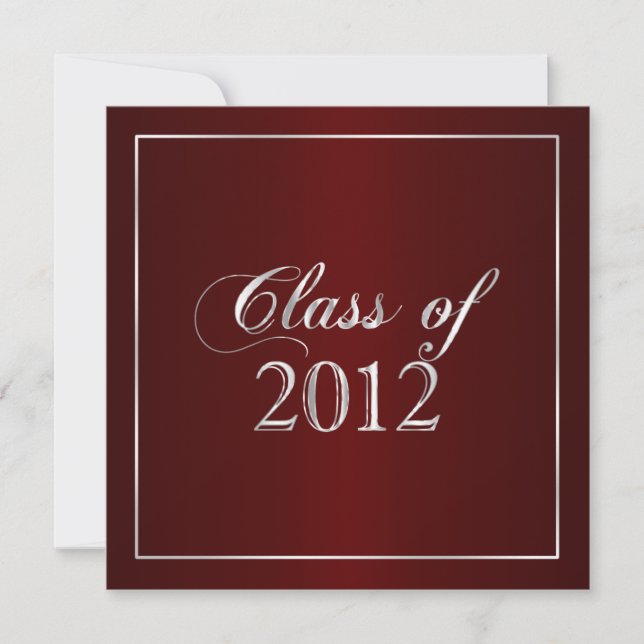 Maroon e Silver Classe Elegante do Convite 2012 (Frente)