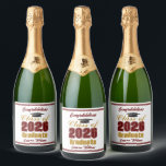 Maroon Gold Class of 2026 Custom Graduation Party<br><div class="desc">Customize your own maroon and gold Class of 2026 university graduate champagne bottle labels for a college graduation party. Cool varsity letters for the year on great custom labels for senior gifts.</div>