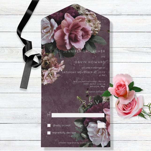Maroon & Pink Floral Modern No Janto (Criador carregado)