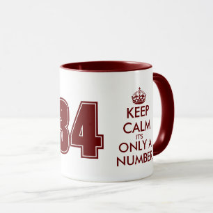 Maroon Red Mantenha calma 34º presente de caneca d