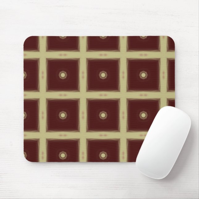 Maroon Square tiles mouse pad (Com mouse)