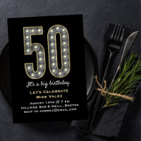 Marquee 50 Anos Aniversário Convite