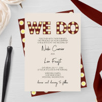 Marquee Lights 'We Do' Casamento Convite