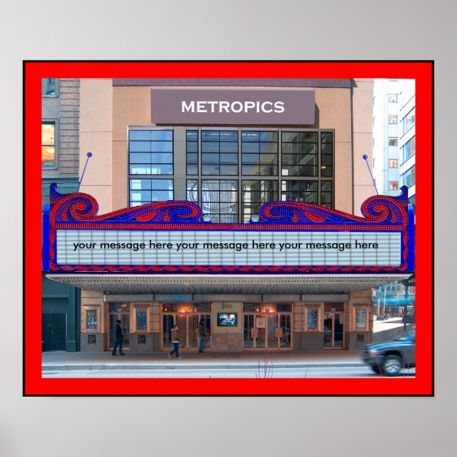 Marquee Poster Personalize-o (45 caracteres) (Frente)