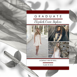 Marrom de Foto Clássico Três Simples |Graduação em