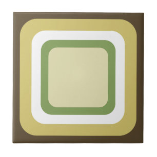 Marrom Retro Verde Branco