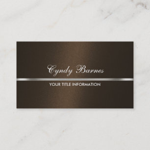 Marrom Shimmer com Cartão de visita de prata