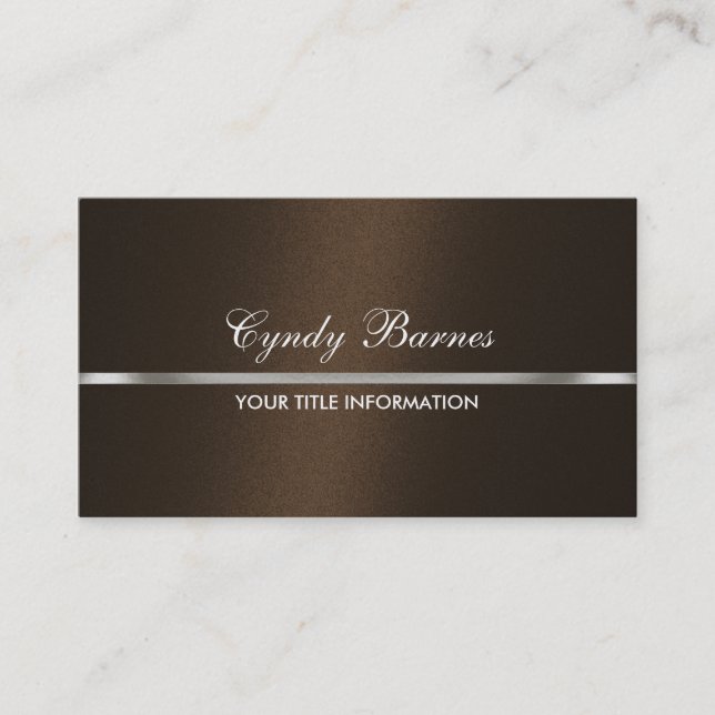 Marrom Shimmer com Cartão de visita de prata (Frente)