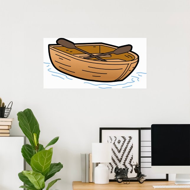 Marrom Wooden Boat Poster (Criador carregado)